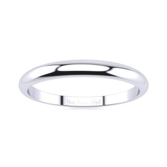 Platinum 2MM Heavy Tapered Ladies and Mens Wedding Band, Size 14
